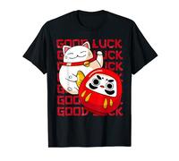Maneki Neko Lucky Gato Japonés Daruma Doll Kawaii Good Luck Camiseta