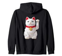 Maneki Neko Origami Gato Japonés Gato De La Suerte Kawaii Sudadera con Capucha