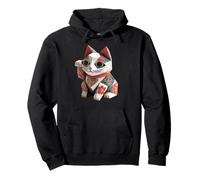 Maneki Neko Origami Gato Suerte Cultura Japonesa Kawaii Sudadera con Capucha