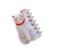 Maneki Neko - Pinza para el pelo grande con diseño único de gato de la suerte, diseño único, horquilla de animal divertido, accesorios para el pelo, 3.54 pulgadas de largo
