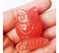 Manekieko Colección De Personajes De Cristal Búho De Cuarzo Cereza Y Piedra CurativaPiedra De Decoración De Oficina De 40 Mm