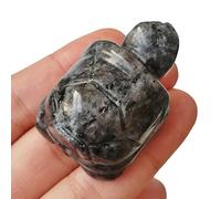 Manekieko Cristal Natural De Tortuga Labrador Negro Y Piedra CurativaEscultura De Animal Tallada A Mano De 35 Mm para Recoger Cristal Curativo Geomántico
