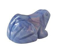 Manekieko Estatua De Cristal De Rana Y Piedra Curadora De Aventurina Azul NaturalPiedra Decorativa De La Sala De Animales Con Un Paquete Tallado A Mano De 40 Mm