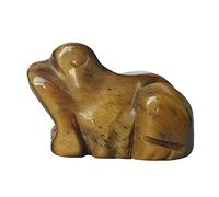 Manekieko Estatua De Cristal Y Piedra Curativa De Rana De Ojos De Tigre NaturalPiedra Decorativa De La Sala De Animales De 40 Mm Tallada A Mano