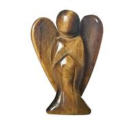 Manekieko Estatua Natural del Ángel Guardián De Ojos De TigrePiedra Tallada A Mano De 50 Mm para Curar La Decoración De Personajes De Bolsas De Cristal