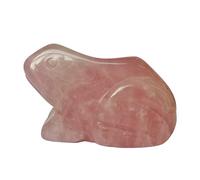 Manekieko Estatuas De Cristal De Rana De Cuarzo Rosa Natural Y Piedra CurativaTalladas A Mano De 40 Mm con Piedras Preciosas Decoradas En La Sala De Animales