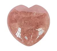 Manekieko La Palma De Cuarzo De Fresa Natural Se Preocupa por Tallar Piedra De Amor En Forma De CorazónCristal De 40 Mm Y Piedra Terapéutica