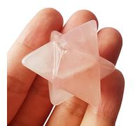 Manekieko Naturlicher Rosenquarz Merkaba Kristallschutz Energía De Meditación Sagrada Chakra Curativo1 Pulgada Cristal De Estrella Hexagonal Und Piedra De Cura