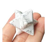 Manekieko Naturlicher Weißer Howlith Turquis Merkaba Protección De Cristales Energía De Meditación Sagrada Chakra Curativo1 Pulgada Cristal De Estrella Hexagonal Y Piedra Curativa