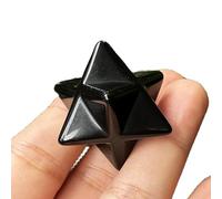 Manekieko Obsidiana Negra Merkaba Cristal Protector Energía De Meditación Sagrada Chakra Sanador1 Pulgada Cristal De Estrella Hexagonal Y Piedra Sanatoria