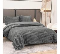 MANEMI -Edredon Borrego 180 x 240 cm - Edredón Nódico Invierno Cálido y Suave con Relleno de Micro Fibra Poliéster, Edredón Reversible Poliéster y Sherpa
