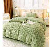 MANEMI Edredón Borrego 180 x 260 cm con 1 Funda de Cojín - Nórdico Invierno Cálido y Suave, Relleno de Micro Fibra Poliéster, Reversible Franle y Sherpa