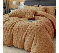MANEMI Edredón Borrego 260 x 240 cm con 2 Fundas de Cojín - Nórdico Invierno Cálido y Suave, Relleno de Micro Fibra Poliéster, Reversible Franle y Sherpa