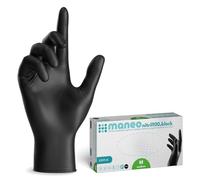 maneo 2000 guantes desechables negros talla M, guantes de nitrilo sin polvo y sin látex, artículos de goma de un solo uso para limpieza, cocina y uso doméstico