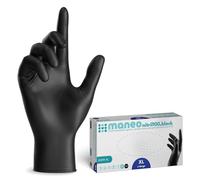 maneo 500 guantes desechables negros talla XL, guantes de nitrilo sin polvo y sin látex, artículos de goma de un solo uso para limpieza, cocina y uso doméstico