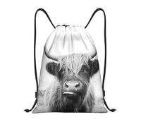 Manera Mochila Cuerda Divertida Vaca de Las Tierras Altas de Escocia, con cordón Bolsas de Cuerdas, Ligero Bolsa de Deporte, para Yoga Playa 36X42cm