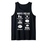 Maneras en Que me relajo con Gatos Humor Divertido Amante de los Gatos Camiseta sin Mangas