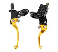maneta embrague moto Manija De Palanca De Embrague De Freno ASV De Aluminio CNC Para Motocross Universal Pit Dirt Bike(Gold)