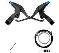 Maneta Freno MTB Aluminio Kit Cable Negro | Aleación aluminio duradera, peso ligero 190g, acabado negro mate, corrosión(blue)