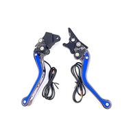 Maneta Kit Palanca Embrague Freno CNC Motocicleta con Intermitentes LED hidráulico Ajustable 6 Posiciones para GY6 125cc Maneta Derecha(Blue)