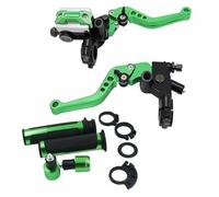 Maneta Kit Palanca Embrague Freno hidráulico Motocicleta con puño Acelerador 7/8" Cilindro Maestro 22 mm Maneta Derecha(Green)