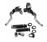Maneta Kit Palanca Embrague Freno hidráulico Motocicleta con puño Acelerador 7/8" Cilindro Maestro 22 mm Maneta Derecha(Titanium)