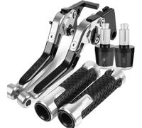 Manetas embrague freno Compatible Con Para ZX1400 Para ZX14R Para ZZR1400 2006-2016 Para Z1000 2003-2006 Manija De Freno De Motocicleta Palanca De Embrague Empuñadura De Manillar(Silver)