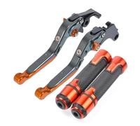 Manetas embrague freno Compatible Con Suzuki Para Hayabusa Para GSXR1300 Para GSX1300R 1999-2007 2006 2005, Palancas De Embrague De Freno Ajustables Motocicleta, Puños De Manillar.(Gray-Orange)