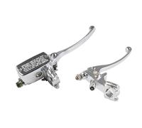 Manetas Moto Cilindro maestro de manillar de motocicleta de 7/8" y 22 mm, control de freno hidráulico con palanca de embrague Maneta Freno Moto(Silver)