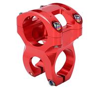 Manezar de bicicleta Manadero de 31.8 mm Corto de montaña Ligera CNC Aleación de aluminio CNC Ángulo de 0 grados para accesorios de ciclismo en bicicleta Road (Negro (tornillos de color)) (Rojo