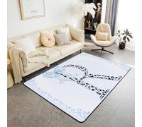 Manfei Alfombra con lazo de princesa, diseño de leopardo con letra R, para interiores, decoración de habitación de niños y niñas, alfombra antideslizante y absorbente, 4 pies 11 pulgadas x 3 pies 3