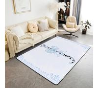 Manfei Alfombra de área con lazo de princesa, diseño de leopardo con letra J, alfombras de entrada para decoración de habitación de niños y niñas, alfombras antideslizantes y absorbentes de dibujos