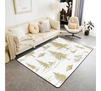 Manfei Alfombra de OVNI de alienígena para sala de estar, dormitorio, tienda de campaña, árboles misteriosos, alienígenas, alfombra suave y acogedora, decoración de bocetos, alfombra decorativa de