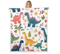 Manfei Bonita manta de forro polar con estampado de hojas de flores en acuarela, temática de animales de dibujos animados, manta acogedora para cama, sofá, decoración de habitación de niños y niñas