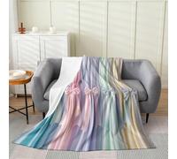 Manfei Coquette Bows - Manta de felpa con lazo, bonita manta de franela de forro polar para niños, niñas, adolescentes, para todas las estaciones, estilo preparado, manta ligera para decoración de