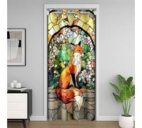 Manfei Cortina opaca abstracta geométrica para puerta de dormitorio, puerta, sala de estar, temática de animales salvajes, decoración de habitación de niños y niñas, 52 x 80 pulgadas, 1 panel