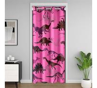Manfei Cortina opaca para puerta de niños con dinosaurios salvajes, diseño de dinosaurios antiguos, abstractos, camuflaje, dormitorio, puerta, sala de estar, 1 panel, 132 cm de ancho x 203 cm de largo