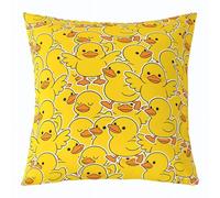 Manfei Divertida funda de almohada de pato de doble cara para decoración de habitación de niños y niñas, funda de cojín de animales de ganado de granja para cama, sofá, 1 paquete de 24 x 24 pulgadas