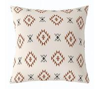 Manfei Funda de almohada estilo bohemio azteca, funda de cojín con estampado étnico rústico de doble cara para sofá, silla, 16 x 16 pulgadas, funda de cojín tribal occidental para decoración de