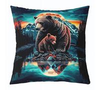 Manfei Funda de almohada rústica con diseño de animales salvajes, funda de almohada de doble cara para decoración de habitación de niños y niñas, funda de cojín para cama, sofá, 1 paquete de 16 x 16