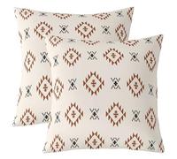 Manfei Funda de almohada tribal occidental, estilo azteca bohemio, funda de almohada para sofá cama, funda de cojín con estampado étnico rústico de doble cara, decoración de habitación, paquete de 2