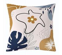 Manfei Juego de 1 funda de almohada botánica de arte abstracto de 20 x 20 pulgadas, diseño geométrico de hojas para hombres, mujeres y adultos, fundas de cojín de estilo bohemio para sofá y sillas