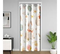 Manfei Kawai - Cortina opaca para puerta, diseño de conejos, huevos de colores, para dormitorio, puerta, sala de estar, decoración de habitación de niños y niñas, 1 panel de 60 x 80 pulgadas