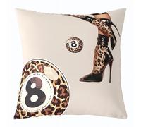 Manfei Lucky - Funda de almohada de 8 bolas, diseño de guepardo marrón de la suerte, funda de almohada de doble cara para niños y niñas, decoración de habitación de niños y niñas, funda de cojín con