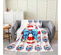 Manfei Manta deportiva de franela de voleibol tamaño Queen de 90 x 90 pulgadas, manta de forro polar con estampado de estrellas y lazo azul para sofá cama, bonita manta mullida de juego de pelota para