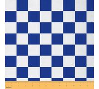 Manfei The Yard - Tela a cuadros azul real, tela geométrica a cuadros para tapicería y proyectos de bricolaje en el hogar, tela cuadrada de celosía moderna para interiores y exteriores, 5 yardas