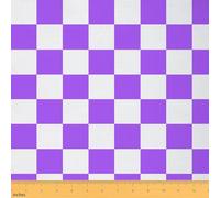 Manfei The Yard - Tela a cuadros color lavanda para tapicería y proyectos de bricolaje en el hogar, tela moderna a cuadros para interiores y exteriores, 5 yardas