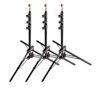 Manfrotto 1051BAC-3 - Mini Soporte Compacto de Aluminio de 6 pies y 9 Pulgadas con 4 Secciones y 3 elevadores, Paquete de 3 (Negro)