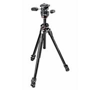 Manfrotto 290 DUAL Kit, aluminio, 3 segm., columna central de 90Â°, cabezal panorÃ¡mico de 3 vÃas