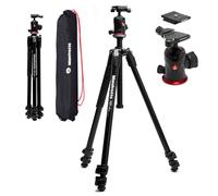 Manfrotto 290XTRA Trípode Cámara Aluminio con Rótula 496, 3 Secciones, 4 Ángulos, Cierres Rápidos, Placa Arca-Swiss, 10 kg, Bolsa, para DSLR, Cámaras sin Espejo y Compactas